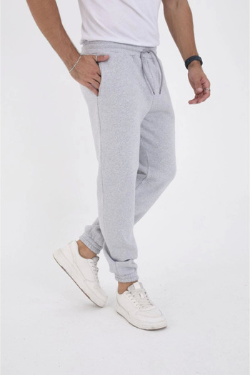 Edolika Unisex Winter Three Thread Elastic Sweatpants - Gray