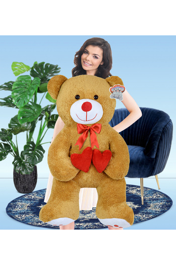 Özgüner Oyuncak 130cm Double Heart Holding Plush Bear - the Best Gift for Your Lover!