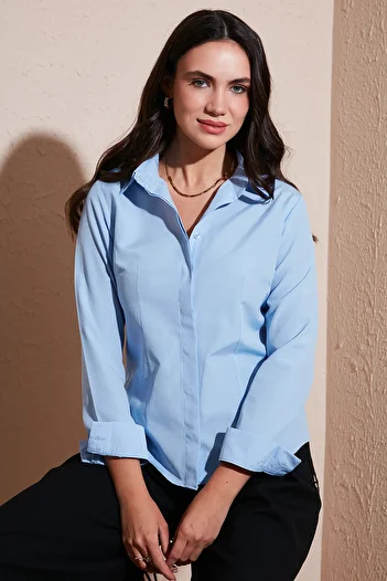 Lela Βαμβακερό Slim Fit Classic Πουκάμισο με Πέτο 6777423