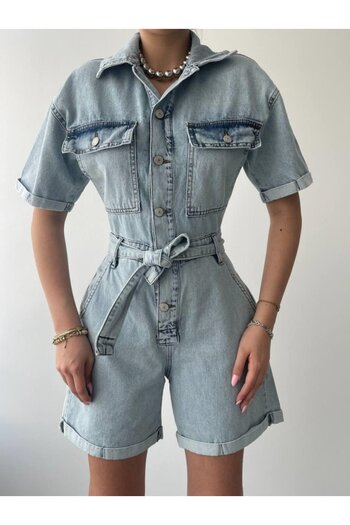 fh fashionhere Tone Denim Jumpsuit