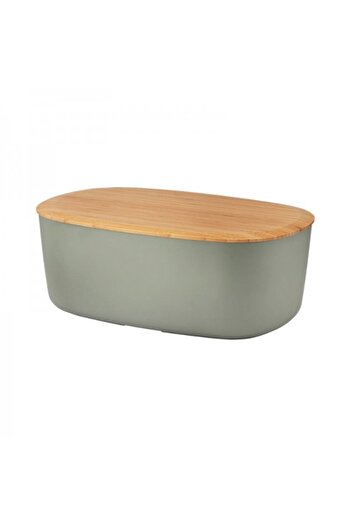 stelton Bread box with bamboo lid, BOX-IT Warm Olive, 34.5x22.5x13 cm