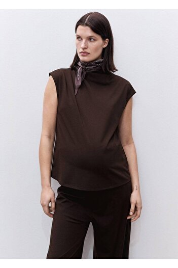 MANGO Woman Drape Collar T-Shirt for Pregnant