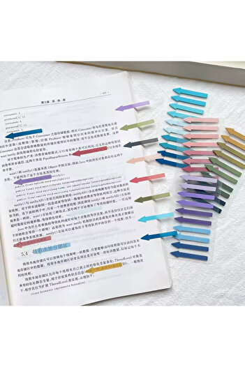 NaSaDAN 4'lü Pastel Renkler Ok Yapışkanlı Postit İşaretleyici Ayraç Seti 800 Yaprak
