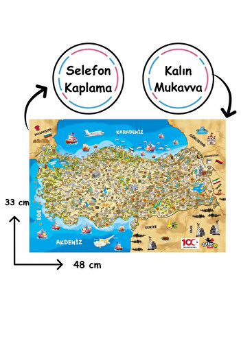TOTTERİQ TOTTERI KIDS TÜRKİYE KÜLTÜR HARİTASI KUTULU PUZZLE/YAPBOZ 260 PARÇA