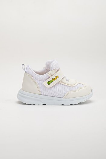 Dilimler Ayakkabı Orthopedic Baby Girl First Step Sneakers - White Velcro Anorak Material