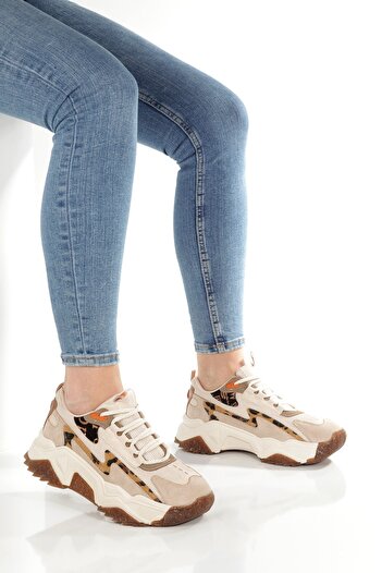 Modabuymus Leo Ten Leopar Sneaker Günlük Kadın Spor Ayakkabı