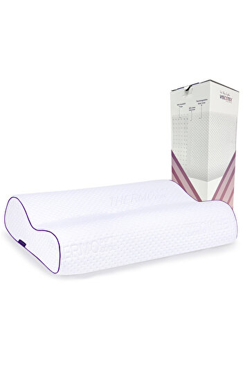 VİSCOTEX Perna Visco Suport Ortopedic Gât Inalt 60x43x14/12 Cm Alb