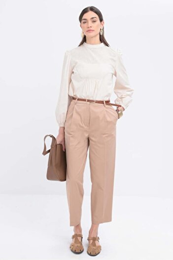 ALLDAY Mink-Belted Lycra Pipe Leg Trousers