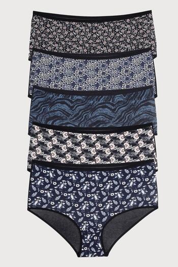 Nicoletta Women's Panties Large Size Pack of 5 Cotton Lycra MIXCOLOR