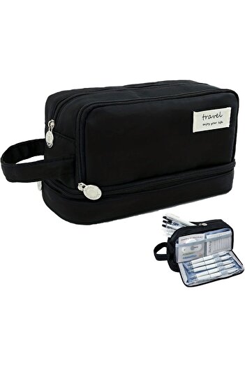 erorex Large Pencil Case Big Capacity Large Pencil Case Canvas Pen Pouch Bag With 2 Compartments For Girls