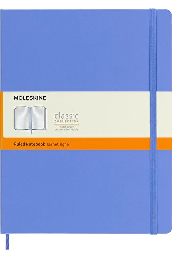 erorex Classic Notebook Hard Cover Xl 7.5 Inch X 9.5 Inch Ruled Lined Hydrangea Blue 192 Pages