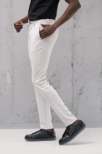 NOTRA Slimfit Dobby Full Lycra Flexible Summer Jogger Trousers with Elastic Waist