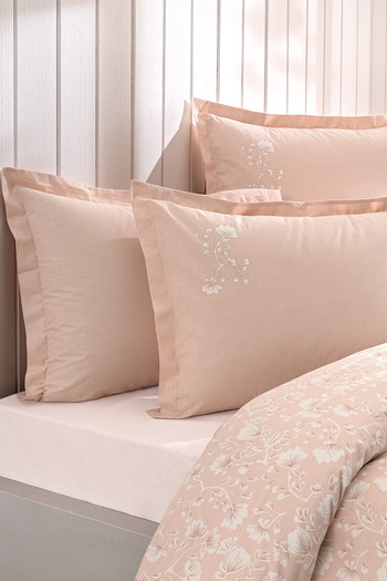 Puffy Penine Double Duvet Cover Set - Powder