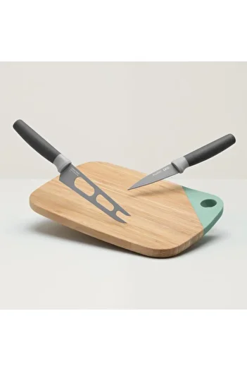 Berghoff Leo Bamboo Cutting Board and 2 Piece Knife Set