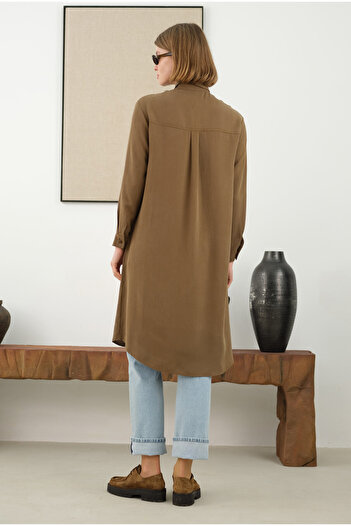 HEQA Pocketed Shirt - Walnut Shell