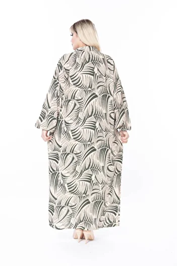 mervemoda Women's Long Sleeve Plus Size Woven Summer Long Sleeve Dress