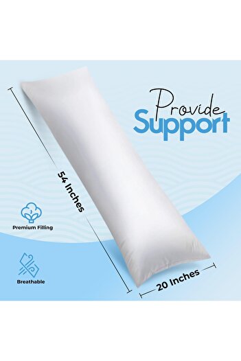 erorex Full Body Pillow For Adults White 20 X 54 Inch Long Pillow For Sleeping Large Pillow Insert For
