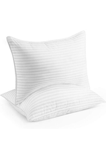 erorex 3 Piece Comfortable Strip Hotel Pillow Microfibre White 140X50