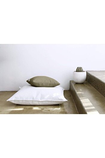 erorex Linen Square Decorative Cushion Microfiber Filler 30X30 Light Brown