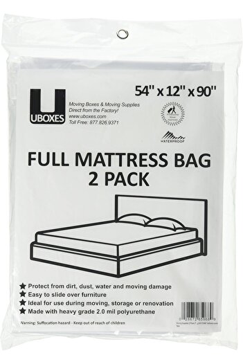 erorex Full Mattress Poly Covers 54 X 12 X 90 In 2 Pack Clear Fullscover02