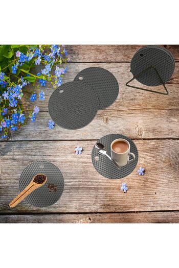 erorex Silicone Coasters Coasters Set Of 6 Non Slip Cup Coasters Heat Resistant Multi Purpose Coasters
