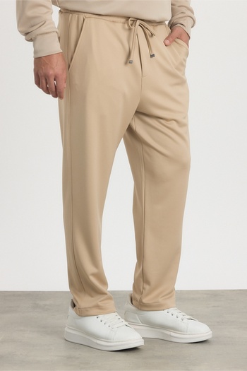 MADZEYMODA Premium Men's Elastic Waist Modal Fabric Stone Beige Woven Trousers Ls-22030