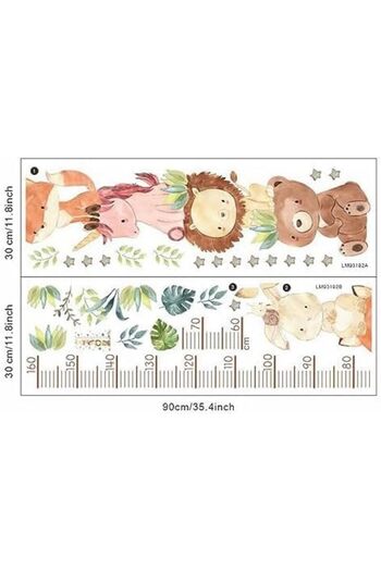erorex Growth Chart For Kids Animal Cuts Chart For Nursery And Bedroom Kawaii Wall Decoration For Bedroom