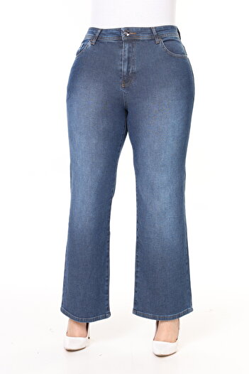 Era Lisa Regular Fit Straight Leg High Waist Women's Plus Size Light Blue Jeans