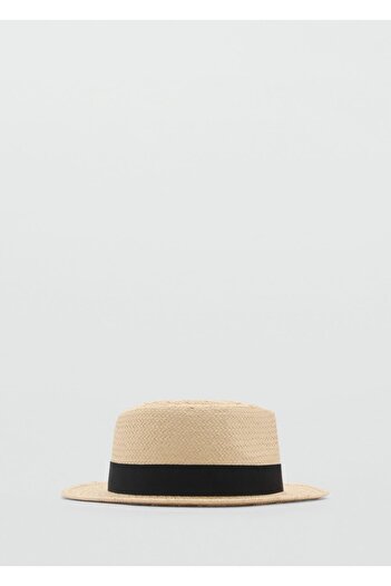 MANGO Woman Natural Fiber Bow Hat