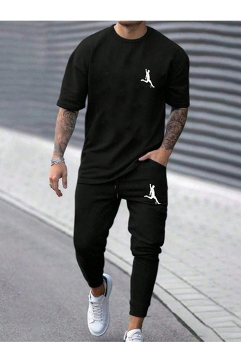 DEEPSENCE Men's Black Team T-Shirt Tracksuit Football Player Printed