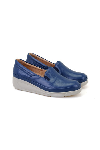 Desa Pantofi casual DesaComfort din piele cu toc cu pană de damă bleumarin