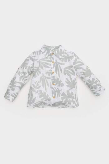 DeFacto Baby Boy Tropical Patterned Flared Poplin Long Sleeve Shirt B9257A525Sp