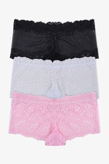 koza iç giyim Women's 3-Pack Lace Boxer Briefs (Different Lace Options)