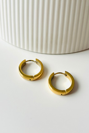 Tupek Store Classic Oval Hoop Gold Steel Earrings