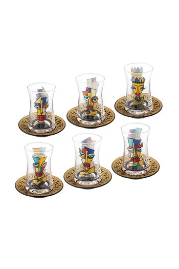 Dania A set of 12-piece glass tea cups for 6 people