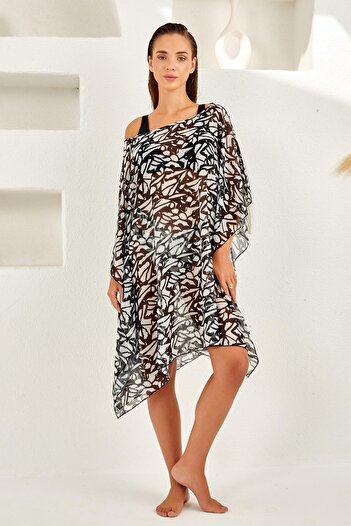 LAPIENO Round neck poncho pareo 4827
