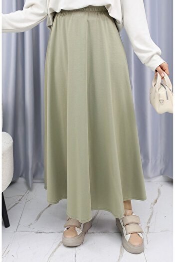 sefamerve Mint Green Fabric Skirt 5578-01