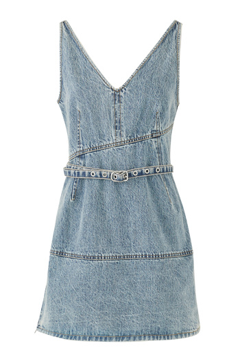 3.1 Phillip Lim Şifon Etekli Denim V Yaka Elbise