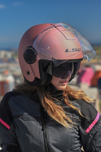 LS2 CLASSY MAT GOLD PEMBE KASK