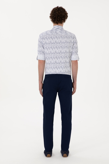 U.S. Polo Assn. Erkek Lacivert Slim Fit Kanvas Pantolon 50309142-VR033