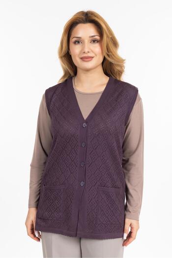 Mutlu City Women's Middle-Aged and Above Mercerized Pocket Buttoned Rolax Mother Vest 750