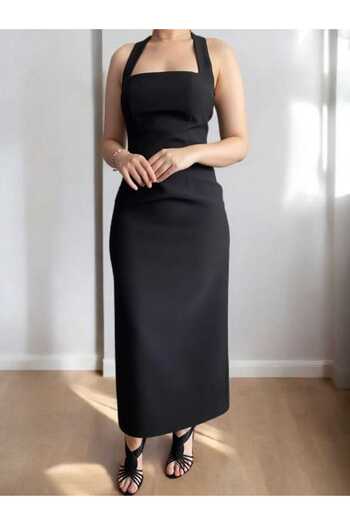 FK PYNAPPEL Halter Neck Slit Long Dress