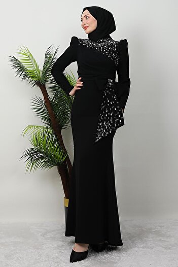 GİYZAMİLA Φόρεμα Sapphire Hijab - Μαύρο