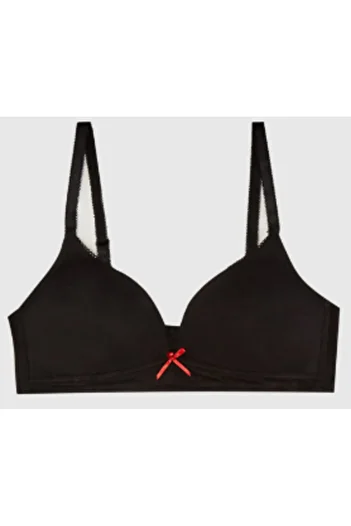 DEEP SECRET Black Covered Bra Without Underwire
