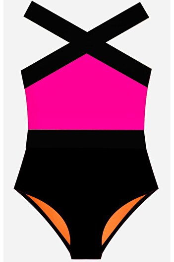 DEEP BEACH Black-Pink Girl's Swimsuit Db 200703 Cm
