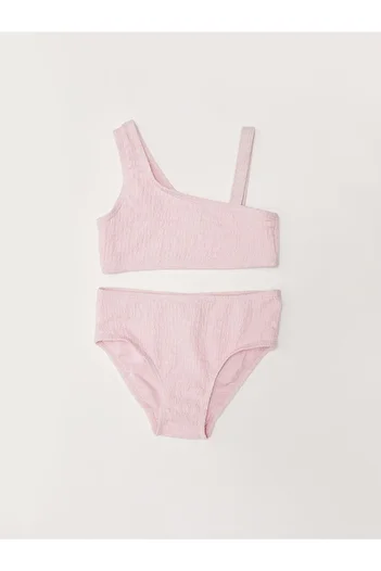 DEEP BEACH Textured fabric girl kids bikini suit