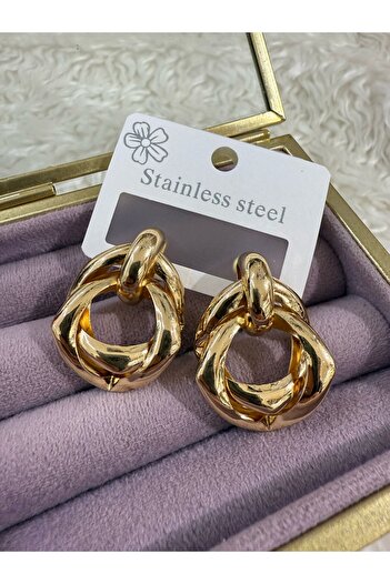 BY YASİN TOPÇU Steel Rose Earrings