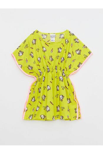 DEEP BEACH Yellow Woven Fabric Printed Girl's Pareo Db200783pl
