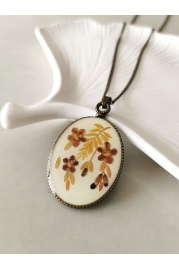 Halley Concept Special Design Handmade Real Floral Epoxy Necklace