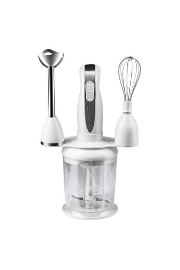 Hausberg Blender 4 in 1, Hausberg HB-7666AB, 2 viteze, motor cupru, lama din inox, 350W, Alb